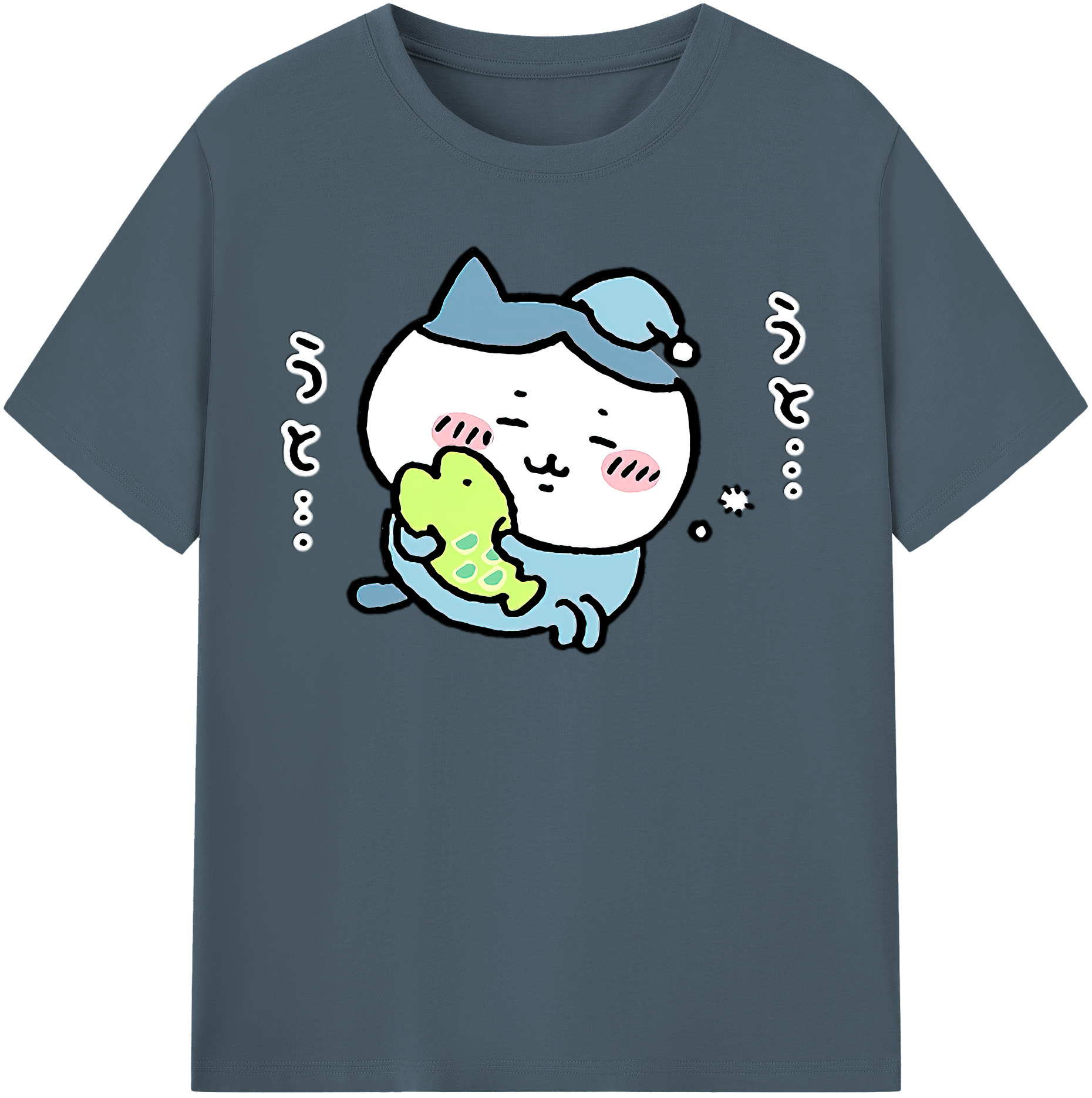 （画像用） ちいかわ ハチワレ Chii-kawa hachiware 綿100％半袖Tシャツ（フロントプリント）